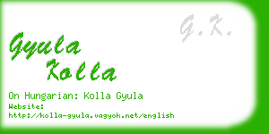 gyula kolla business card